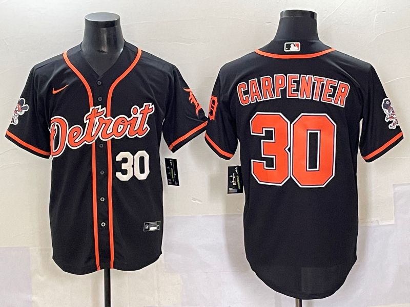 Men 2025 Detroit Tigers #30 Carpenter Black Joint Name Nike MLB Jersey style 4->detroit tigers->MLB Jersey